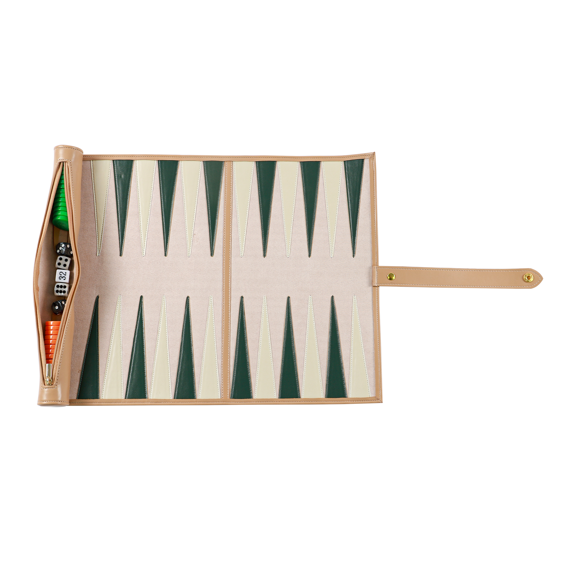 Roll Up PU Leather Travel Backgammon Set